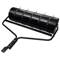 vidaXL Garden Lawn Roller with Aerator Clamps Black 63 L Iron