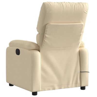 vidaXL Massage Recliner Chair Cream Fabric