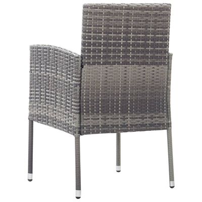 vidaXL Garden Chairs with Dark Grey Cushions 4 pcs Grey Poly Rattan