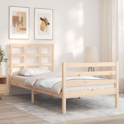 vidaXL Bed Frame without Mattress Single Solid Wood