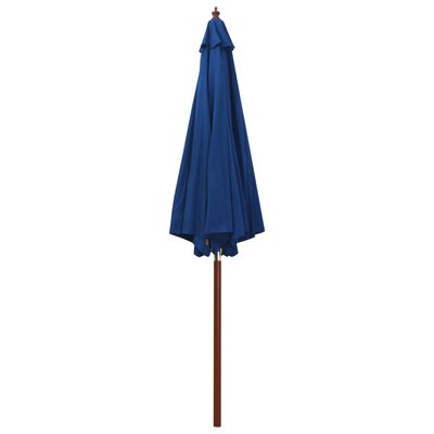 vidaXL Garden Parasol with Wooden Pole 300x258 cm Blue