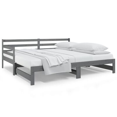 vidaXL Pull-out Day Bed without Mattress Grey 2x(90x190)cm