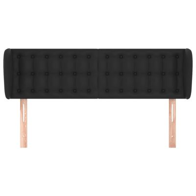 vidaXL Headboard with Ears Black 147x23x78/88 cm Faux Leather