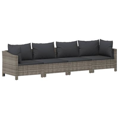 vidaXL 8 Piece Garden Lounge Set with Cushions Grey Poly Rattan