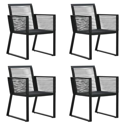 vidaXL 5 Piece Outdoor Dining Set PVC Rattan Black