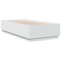 vidaXL Bed Frame White 90x190 cm Single Engineered Wood