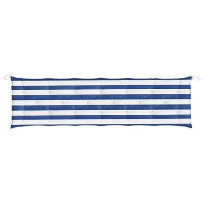 vidaXL Garden Bench Cushions 2pcs Blue&White Stripe 200x50x7cm Fabric