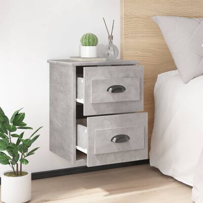 vidaXL Wall-mounted Bedside Cabinets 2 pcs Concrete Grey 41.5x36x53cm