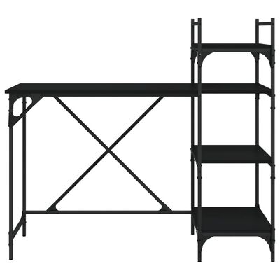 vidaXL Computer Desk with Shelves Black 120x47x109 cm