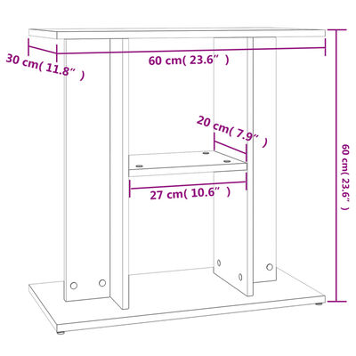 vidaXL Aquarium Stand Sonoma Oak 60x30x60 cm Engineered Wood