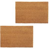 vidaXL Doormats 2 pcs Coir 24 mm 40x60 cm Natural