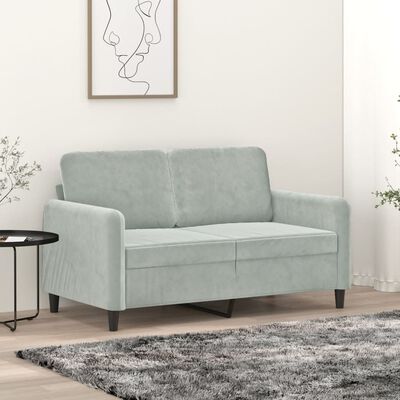 vidaXL 2-Seater Sofa Light Grey 120 cm Velvet