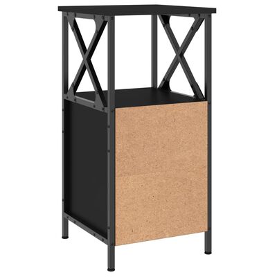 vidaXL Bedside Cabinet Black 34x35.5x70 cm Engineered Wood