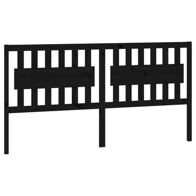 vidaXL Bed Headboard Black 185.5x4x100 cm Solid Wood Pine