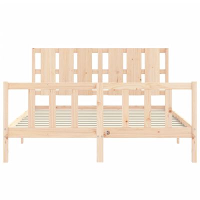 vidaXL Bed Frame without Mattress King Size Solid Wood Pine