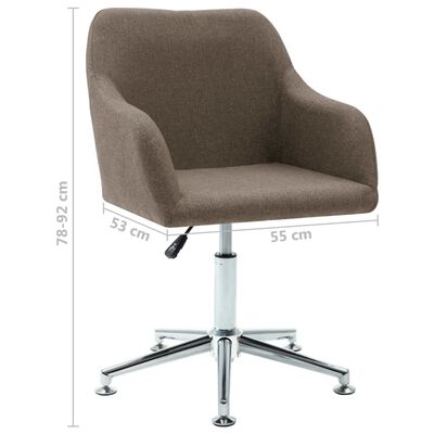 vidaXL Swivel Dining Chair Taupe Fabric