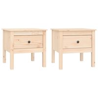 vidaXL Side Tables 2 pcs 50x50x49 cm Solid Wood Pine