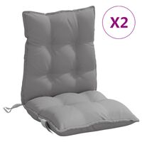 vidaXL Lowback Chair Cushions 2 pcs Grey Oxford Fabric