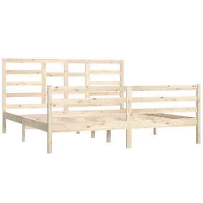 vidaXL Bed Frame without Mattress Solid Wood 180x200 cm Super King