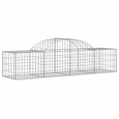 vidaXL Arched Gabion Baskets 5 pcs 200x50x40/60 cm Galvanised Iron