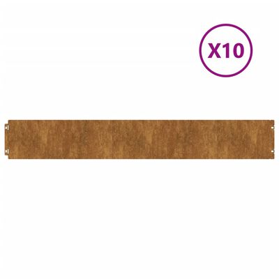 vidaXL Lawn Edgings 10 pcs 15x103 cm Flexible Corten steel