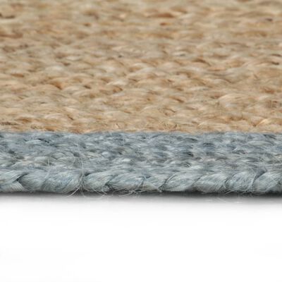 vidaXL Handmade Rug Jute with Olive Green Border 150 cm