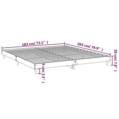 vidaXL Bed Frame without Mattress Sonoma Oak 180x200 cm Super King Engineered Wood