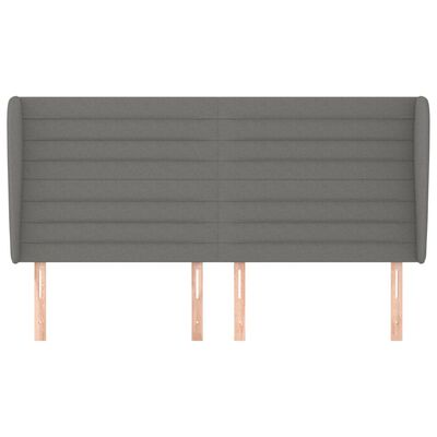 vidaXL Headboard with Ears Dark Grey 203 cm Fabric