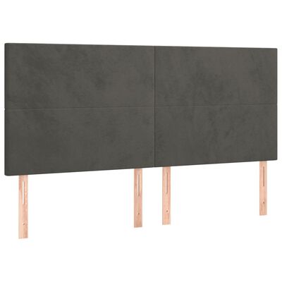 vidaXL Headboards 4 pcs Dark Grey 80x5x78/88 cm Velvet