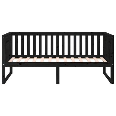 vidaXL Day Bed without Mattress Black 90x190 cm Single Solid Wood Pine