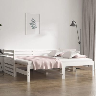 vidaXL Pull-out Day Bed without Mattress White 2x(90x190) cm