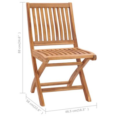 vidaXL Folding Garden Chairs with Cushions 4 pcs Solid Teak Wood