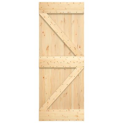 vidaXL Sliding Door with Hardware Set 70x210 cm Solid Wood Pine