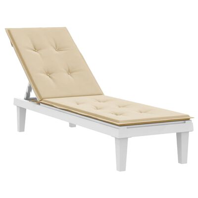 vidaXL Deck Chair Cushion Beige (75+105)x50x4 cm