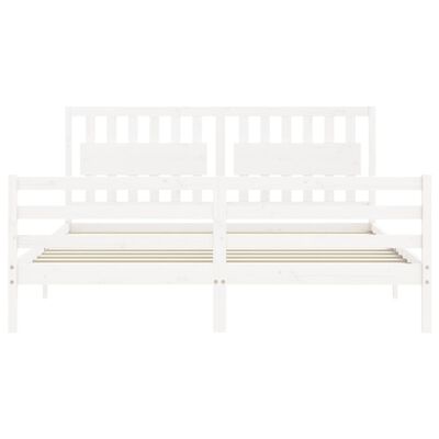 vidaXL Bed Frame without Mattress White Super King Size Solid Wood