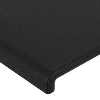 vidaXL LED Headboard Black 200x5x78/88 cm Faux Leather