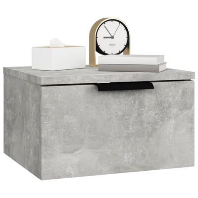 vidaXL Wall-mounted Bedside Cabinets 2 pcs Concrete Grey 34x30x20 cm