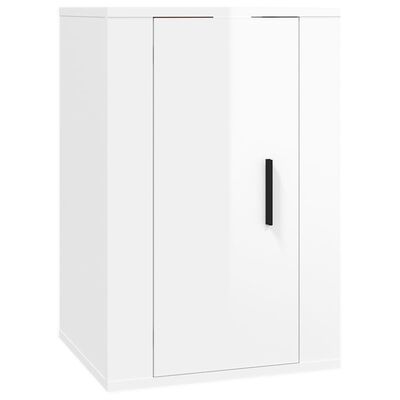 vidaXL Wall Mounted TV Cabinets 2 pcs High Gloss White 40x34.5x60 cm