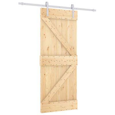 vidaXL Sliding Door with Hardware Set 80x210 cm Solid Wood Pine