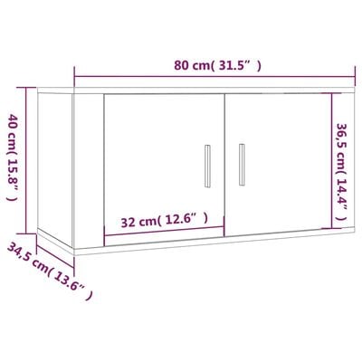 vidaXL 3 Piece TV Cabinet Set High Gloss White Engineered Wood