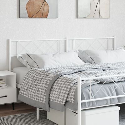 vidaXL Metal Headboard White 180 cm