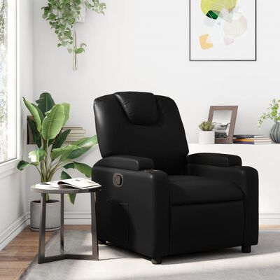 vidaXL Recliner Chair Black Faux Leather