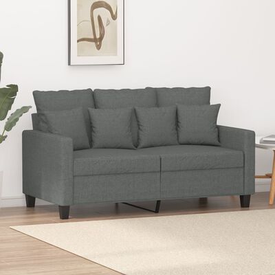 vidaXL 2-Seater Sofa Dark Grey 120 cm Fabric