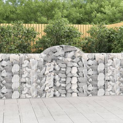 vidaXL Arched Gabion Baskets 20 pcs 200x30x100/120 cm Galvanised Iron