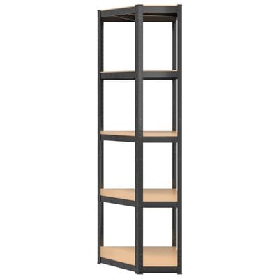 vidaXL 5-Layer Shelves 3 pcs Anthracite Steel&Engineered Wood