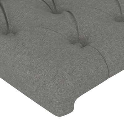 vidaXL LED Headboard Dark Grey 160x7x78/88 cm Fabric