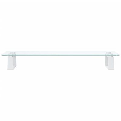 vidaXL Monitor Stand White 60x20x8 cm Tempered Glass and Metal