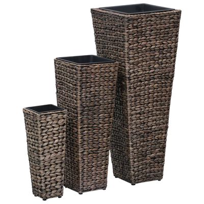 vidaXL Raised Beds 3 pcs Water Hyacinth Dark Brown