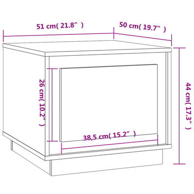 vidaXL Coffee Table Sonoma Oak 51x50x44 cm Engineered Wood