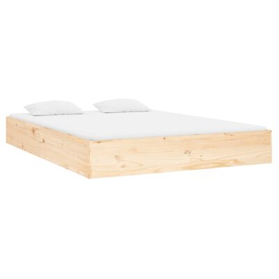 vidaXL Bed Frame without Mattress Solid Wood 135x190 cm Double